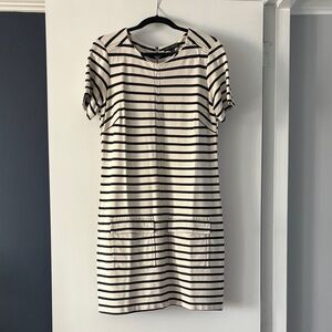 Banana Republic Navy and White Striped Dress